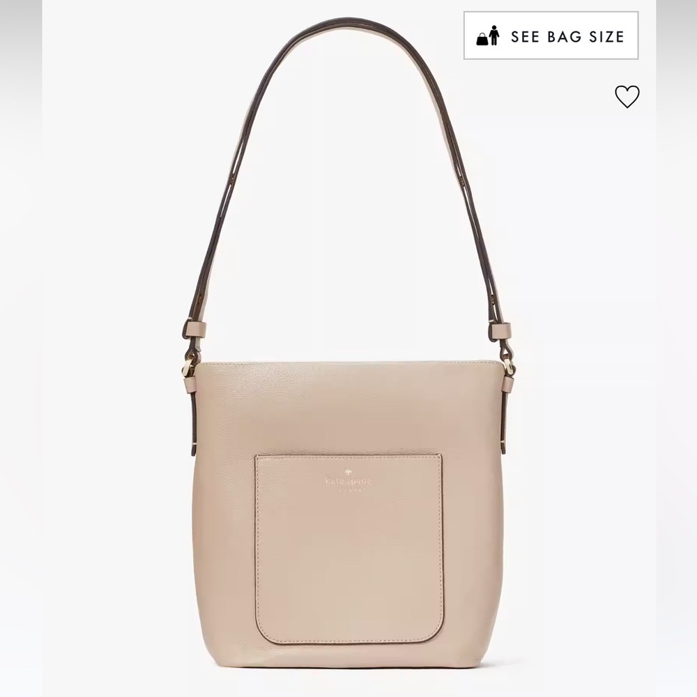 Kate Spade Elsie Pebbled Leather Bucket Bag | Warm Beige